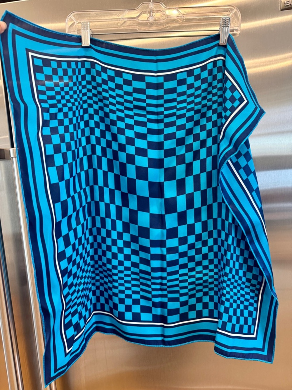NWT Porsche x Soho House Blue Pasha Scarf Bandana - Satin Silk Material , New